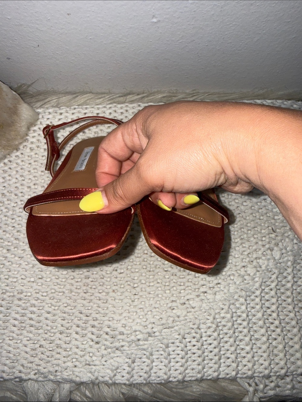 Emma Paterson Satin Strappy Sandals in Deep Red - Picture 3 of 5